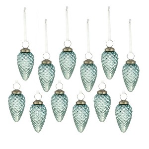 NAYSAYE Party Decoration and Accessories Glass Tear Drop Ornaments Set of 12 for Christmas Tree Decorations, Blue, 1.7"*1.7"*3.1" - 1 of 4