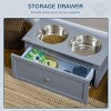 INFURNIC Pet Bowl Elevated Feeding Station with Storage Stainless Steel Bowls for Medium Dogs, Grey, 23.6"*11.8"*9.4" - 3 of 4