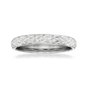Ross-Simons 18kt White Gold Quilted Textured Ring - 1 of 4
