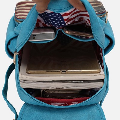 MKF Collection Patriotic Americana Backpack Bag – Fourth of July Vegan Leather Travel Backpack, Regina | MKF Collection by Mia K - Black — фото 6