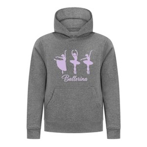 Everyday Kids Ballerina Girls Pullover Hoodie – Purple Dancer Silhouette Ballet Sweatshirt - 1 of 4