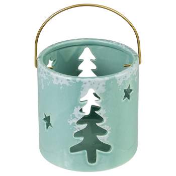 Northlight 4.25" Green Christmas Tree Cutout Tea Light Candle Holder