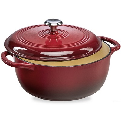 Lodge 7 Quart Enameled Cast Iron Oval Dutch Oven Red