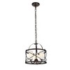Elegant Lighting Wren Collection Pendant D15.8 H17.3 Lt:3 Dark Copper Brown and frosted white Finish - 3 of 4