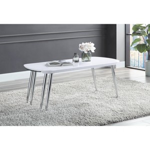 Patina White & Chrome Finish Coffee Table - 1 of 1