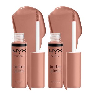 NYX PROFESSIONAL MAKEUP Butter Gloss (14 Madeleine | Mid-Tone Nude) Non-Sticky Lip Gloss | Smooth Formula | Non-Sticky | Shine Finish (PACK OF 2) - 1 of 3