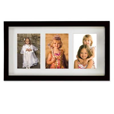 4"x6" Triple Matted Wood Picture Frame Black - Lawrence Frames