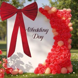 Bow Birthday Decor, Large Pink Bow for Room,Baby Shower, Wedding Backdrop, Christmas Tree Bows, Cute Giant Bow for Party Backdrop Hanging Wall Decor - 1 of 4