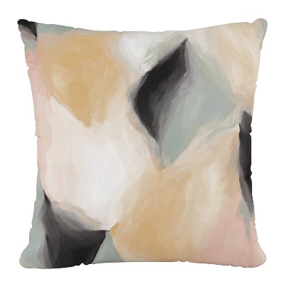 18"x18" Polyester Pillow with Welt in Abstract Shapes Cloud - Skyline Furniture: Cotton Woven, Zipper Closure, Indoor Use