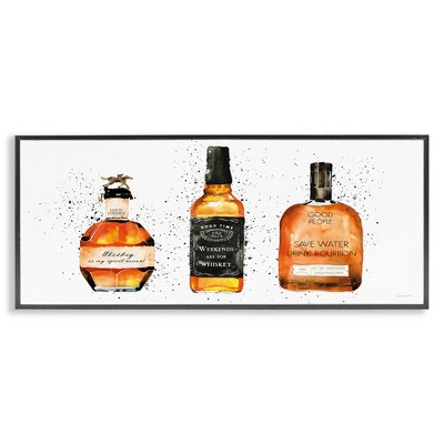 Stupell Industries Funny Phrases Whiskey Bottles, 30" x 13"