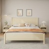 Modern King Size Wood Bed Frame with Headboard and Sturdy Slat Support, Durable Wooden Platform Bed for Bedroom–The Pop Home - 2 of 4