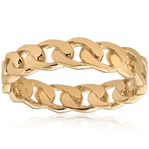 Pompeii3 Mens 14k Yellow Gold Hand Braided Curb Linked Wedding Band - 1 of 3