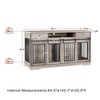 GDFStudio Elvina Modern 66.1'' Furniture Dog Crate TV Cabinet with 2 Drawers and 2 Removable Baffle - 3 of 4