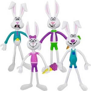 ArtCreativity Bulk Flexible Sensory Bending Easter Bunny Figure Toys (Set of 8) - 1 of 4
