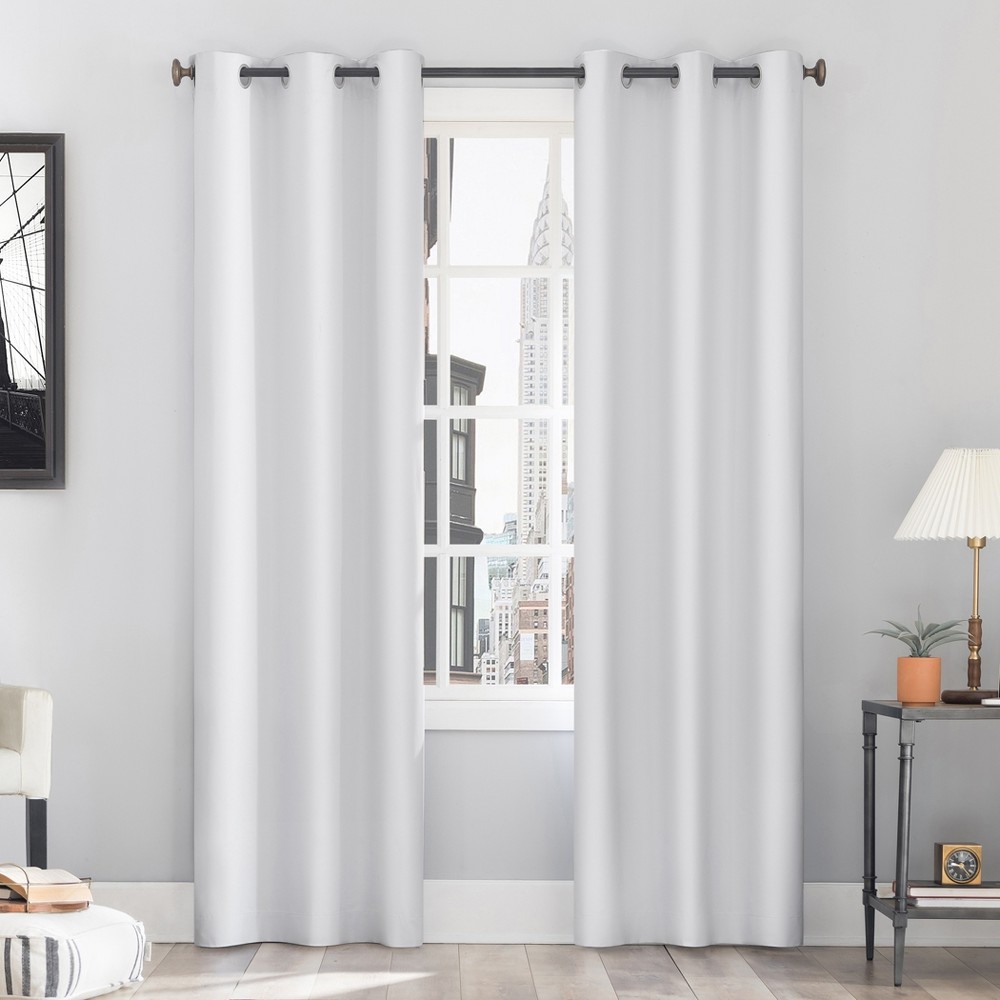 Photos - Curtains & Drapes 40"x96" Sun Zero Blackout Cyrus Thermal Grommet Curtain Panel White