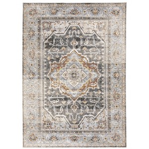 Captiv8e Designs Maximillian Traditional Distressed Medallion Gray/Blue Area Rug - 1 of 4