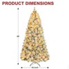 Vivatrees 6 Ft Prelit Artificial Christmas Tree, with Warm White Lights, Snow Flocked, Hinged Branches, Metal Stand, Xmas Tree for Decor, White - 3 of 4