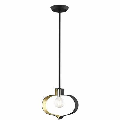 Livex Lighting Meadowbrook 1 - Light Pendant in  Black/Brushed Nickel