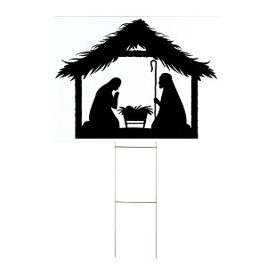 Dicksons Nativity Scene Silhouette Black 24 x 18 Inch Acrylic Christmas Yard Sign - 1 of 1