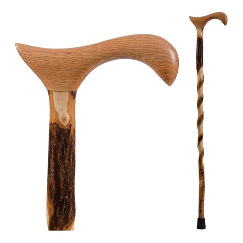 Brazos Twisted - Wood Grain Derby Handle Cane, 34 In., 1 Count