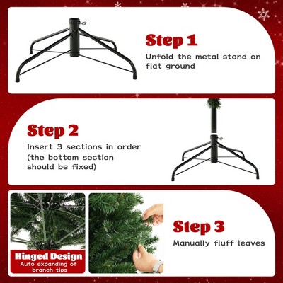 7-Foot Green PVC Christmas Tree with Warm White LED Lights