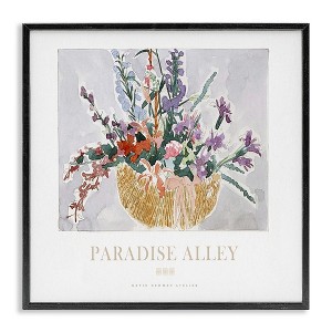 Stupell Industries Paradise Alley Basket of Flowers Framed Giclee