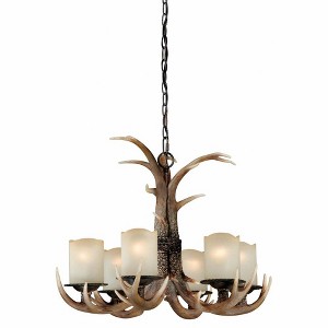 Vaxcel Yoho 6 - Light Chandelier in  Black Walnut - 1 of 1