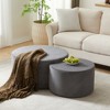 Vynxaria Modern Foam Upholstered Nesting Round Coffee Table Set of 2 - No Assembly, Multipurpose Ottoman/Side/End Table for Living Room - 3 of 4