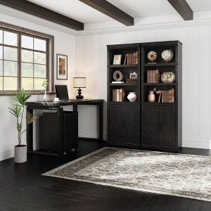 5 Tier Book Shelf, Farmhouse Book Case with Cabinet, 68.7" Tall Book Shelf with Storage Doors, - 1 of 4
