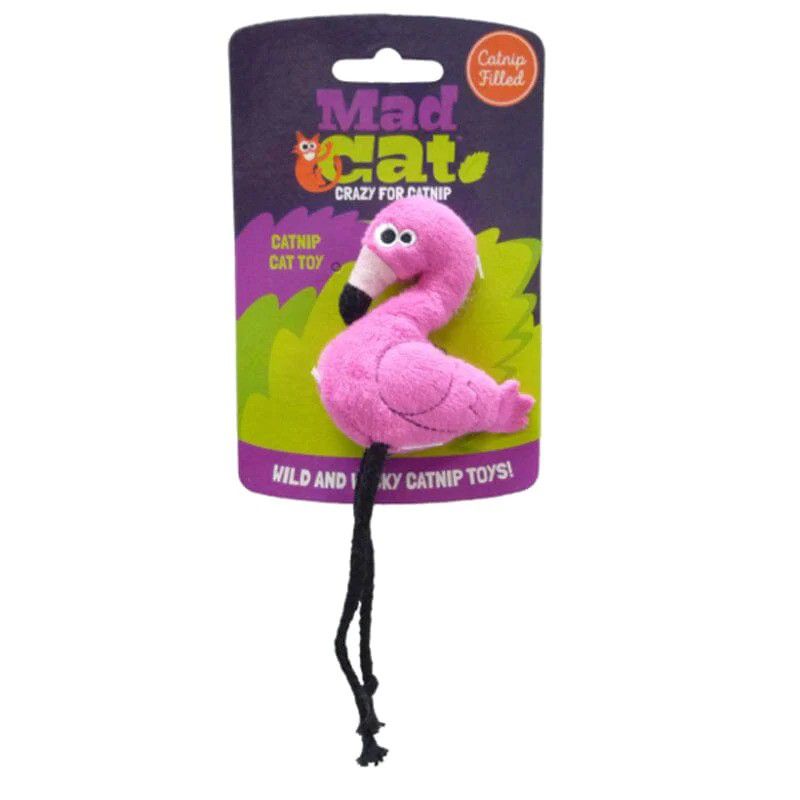 MAD CAT Flingin' Flamingo Catnip & Silvervine Cat Toy, 1 of 2