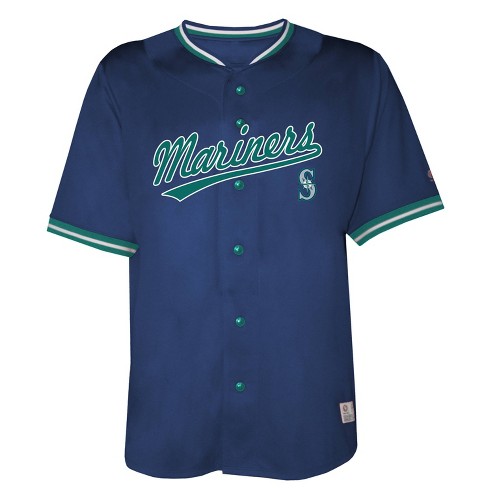 MLB Seattle Mariners Men's Button Down Jersey - S