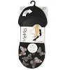 Memoi Women's 3 Pair Pack Metallic Monarch Butterfly No Show Liner Socks Black-Rose Gold One Size - 3 of 3