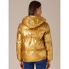 INSPIRE CHIC Women's Casual Shiny Pockets Hooded Winter Puffer Jackets - 4 of 4