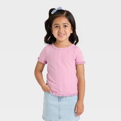 Toddler Girls' Short Sleeve Pointelle T-Shirt - Cat & Jack™