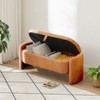 VYNXARIA Ottoman Oval Storage Bench 3D Lamb Fleece Fabric Bench with Large Storage Space for the Living Room, Entryway and Bedroom - 3 of 4