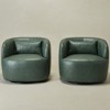 KINWELL 34" Wide Swivel Faux Leather Armchair Upholstered PU Leather Accent Chairs, Set of 2 - 3 of 4