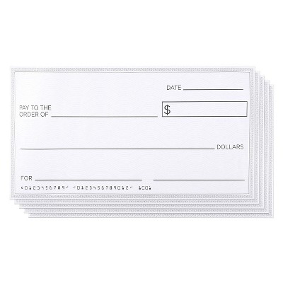 Blue Panda 5 Pack Giant Novelty Checks, Presentation Checks for Endowment Award, Donations, Fundraisers, 30x16 in