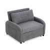 NicBex 3-in-1 Convertible Sleeper Chair,Modern Linen Folding Sofa Bed with Pillow,Couches with Pocket for Living Room,Gray - 4 of 4