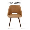 Upholstered Dining Room Chairs Set of 4, Modern Kitchen Chairs with Curved Back, Walnut Finish Metal Legs - Panipeachy - 4 of 4