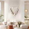 Aoibox Handmade Macrame Wall Hanging, Beige & Dusty Rose Woven Tapestry, Boho Decor for Living Room, Nursery, 37.4"L x 27.5"W - 3 of 4