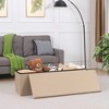 VECELO Folding Storage Ottoman Bench, End of Bed Linen Fabric Foot Rest Stool with Padded Seat, Large Footstool for Bedroom or Living Room - 4 of 4