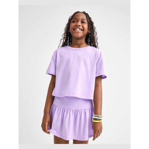 The Children's Place Girls Short Sleeve Tulip Top Purple M (7/8)