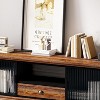 Acekool Modern TV Stand, Fir Wood & Iron Media Console, Large Drawer Storage, Open Shelf, Fits Up to 55" TV, 62.99" x 15.75" x 18.70" - 2 of 4