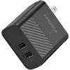 OtterBox USB-C to USB-A Dual Port Wall Charging Kit, 24W Combined 1M/3.3FT - Black (78-52696) - 2 of 3
