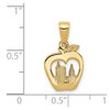 Black Bow Jewelry 14k Yellow Gold Small New York Skyline in Apple Pendant - 3 of 4