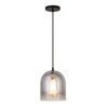 Hudson and Canal 10" Wide Pendant with Glass Shade Smoked Nickel/Ombre Smoked Chrome: UL Listed, Adjustable Height - 3 of 4