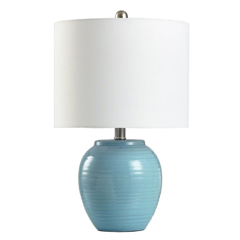 Table Lamp Light Blue Crackle - StyleCraft, 1 of 8