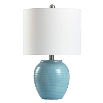 Table Lamp Light Blue Crackle - StyleCraft