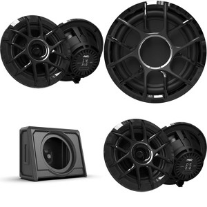 Wet Sounds (2 Pairs) ZERO Series Marine Speakers & Subwoofer Bundle - Black - 1 of 4