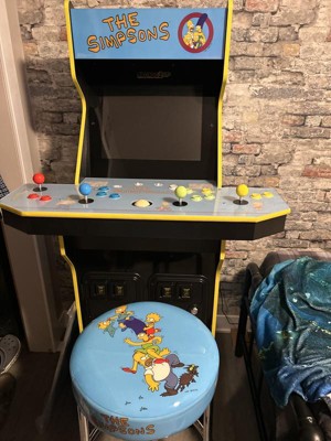 Arcade1Up The Simpsons 2 Games in 1 Arcade with Riser, Custom Stool, Tin  Wall Sign, and Light-up Marquee